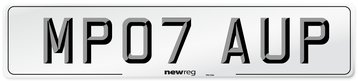 MP07 AUP Number Plate from New Reg